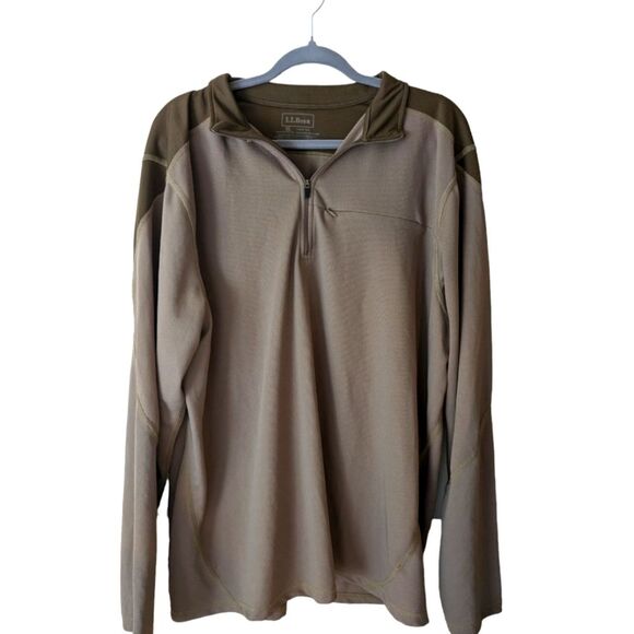L.L. Bean Men's Lightweight Quarter Zip Brown Shirt Size XL Tall - Picture 1 of 4